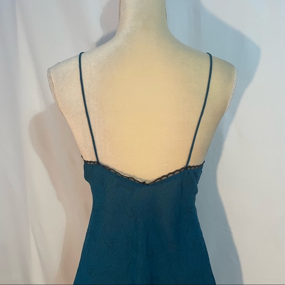 Vintage Gold Label Victoria’s Secret Teal &
Black Chemise Size Large - Picture 7 of 8